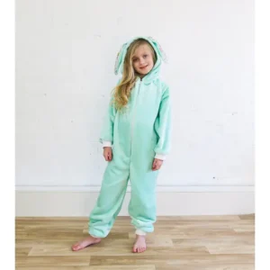 Bunny Onesie in Super For Fleece with Polycotton Trims