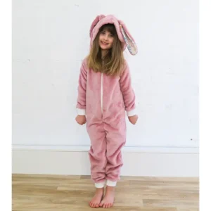 Bunny Onesie in Super For Fleece with Polycotton Trims