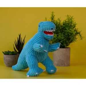 T Rex Soft Toy Dinosaur Teddy- Soft Tactile Blue Corduroy