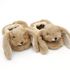 Bunny Baby Soft Slippers Brown, House Shoes - (0-6months)