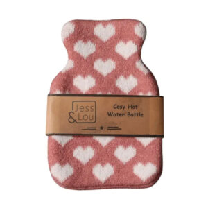Pink & White Hearts Mini Hot Water Bottle