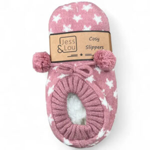 Pink & White Star Cosy Slippers
