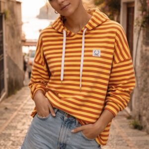 Striped Oversized Hoodie 'Smiley'